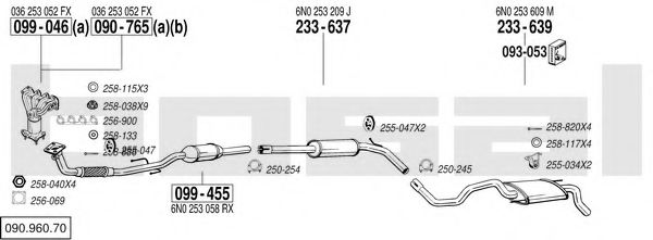 090.960.70 BOSAL Exhaust System Exhaust System