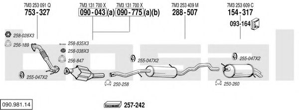 090.981.14 BOSAL Exhaust System Exhaust System