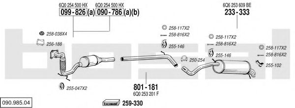 090.985.04 BOSAL Exhaust System Exhaust System