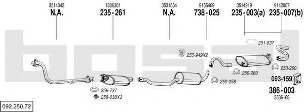 092.250.72 BOSAL Exhaust System Exhaust System