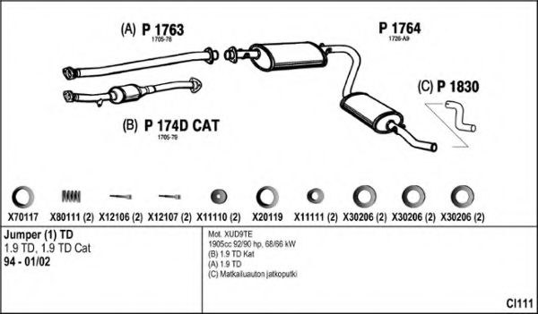 CI111 FENNO Exhaust System Exhaust System