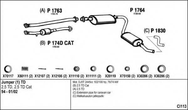 CI113 FENNO Exhaust System Exhaust System