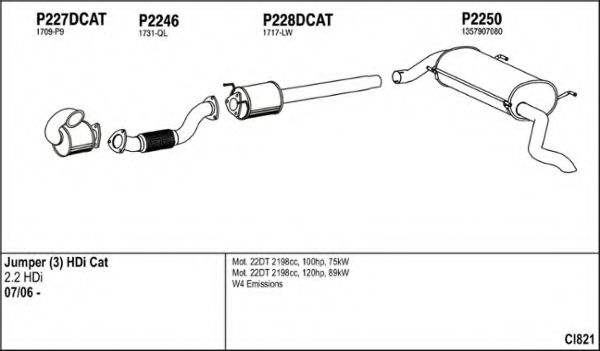 CI821 FENNO Exhaust System Exhaust System
