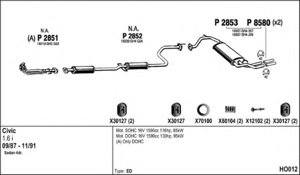 HO012 FENNO Exhaust System Exhaust System