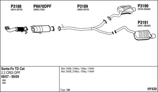 HY920 FENNO Exhaust System Exhaust System