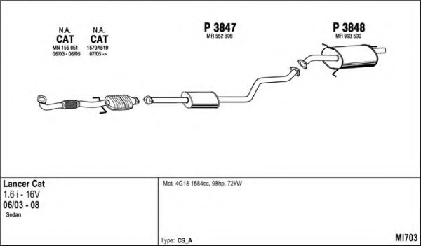 MI703 FENNO Steering Tie Rod Axle Joint