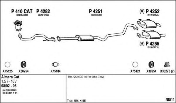 NI511 FENNO Exhaust System Exhaust System