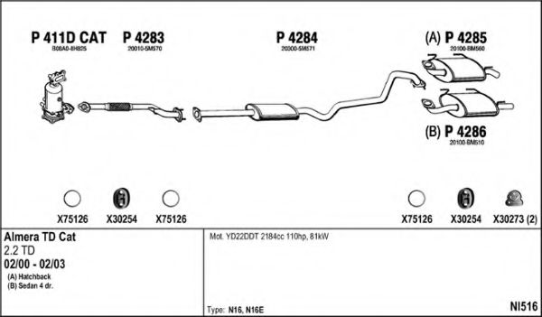 NI516 FENNO Exhaust System Exhaust System
