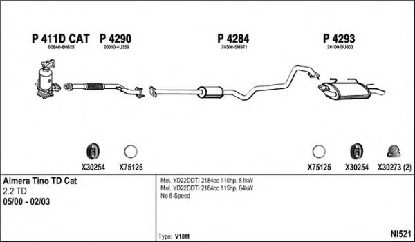 NI521 FENNO Exhaust System Exhaust System