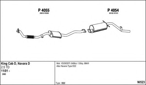 NI523 FENNO Exhaust System Exhaust System