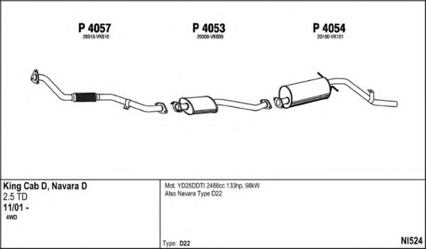 NI524 FENNO Exhaust System Exhaust System