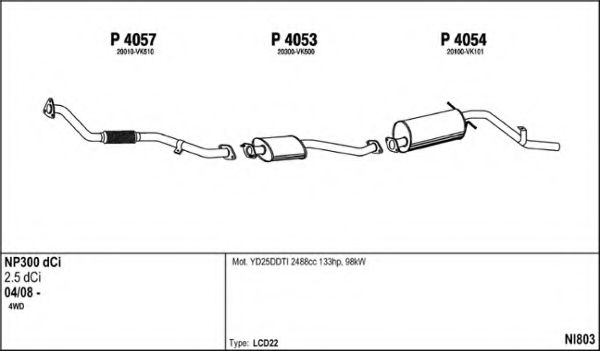 NI803 FENNO Exhaust System Exhaust System