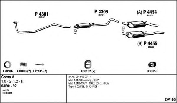 OP100 FENNO Exhaust System Exhaust System