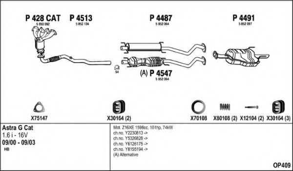 OP409 FENNO Exhaust System Exhaust System
