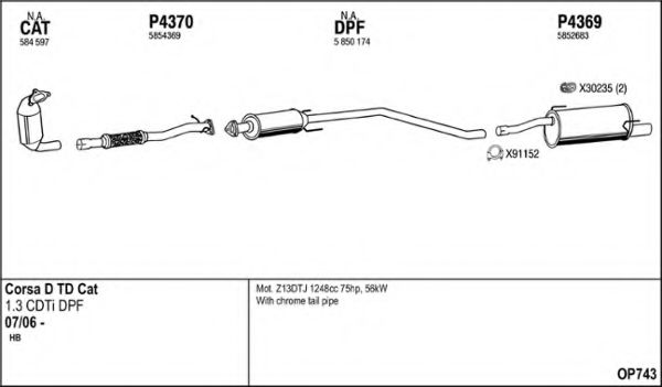 OP743 FENNO Exhaust System Exhaust System