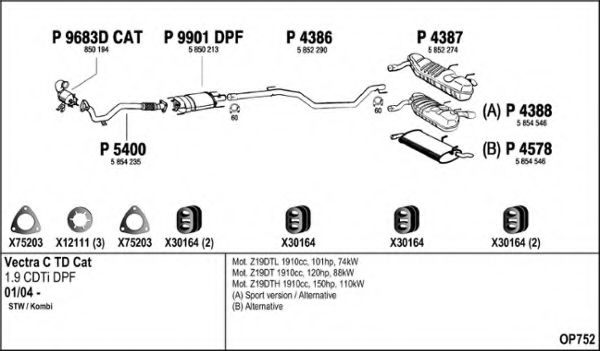 OP752 FENNO Exhaust System Exhaust System