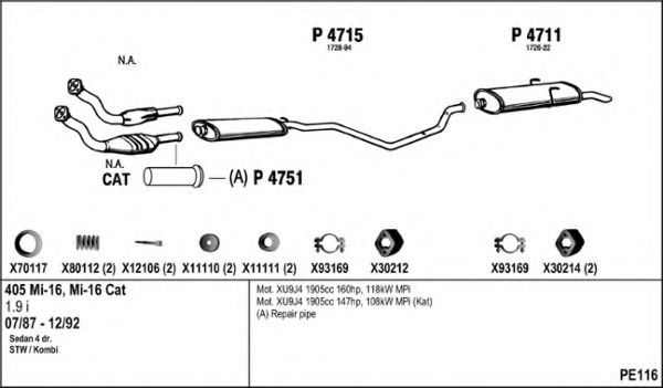 PE116 FENNO Exhaust System Exhaust System