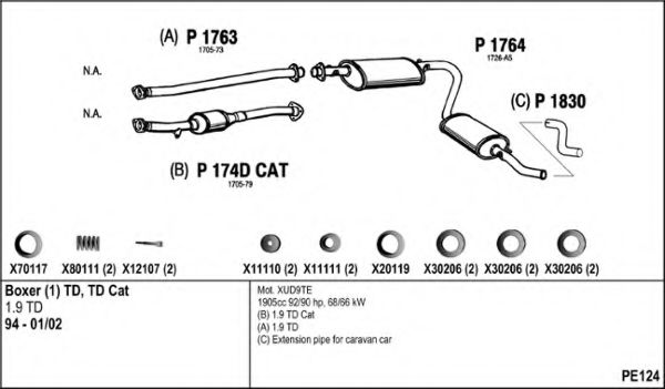 PE124 FENNO Exhaust System Exhaust System