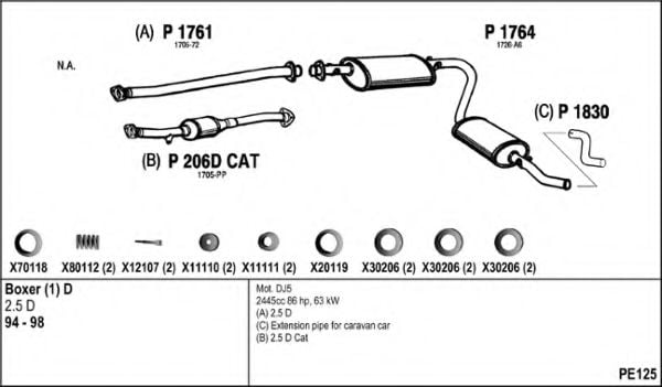 PE125 FENNO Exhaust System Exhaust System
