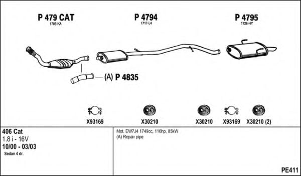 PE411 FENNO Exhaust System Exhaust System