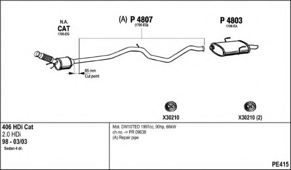 PE415 FENNO Exhaust System Exhaust System