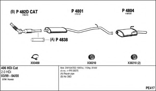 PE417 FENNO Exhaust System Exhaust System