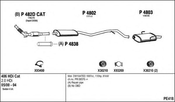 PE418 FENNO Exhaust System Exhaust System