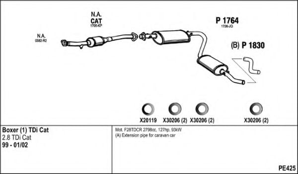 PE425 FENNO Exhaust System Exhaust System