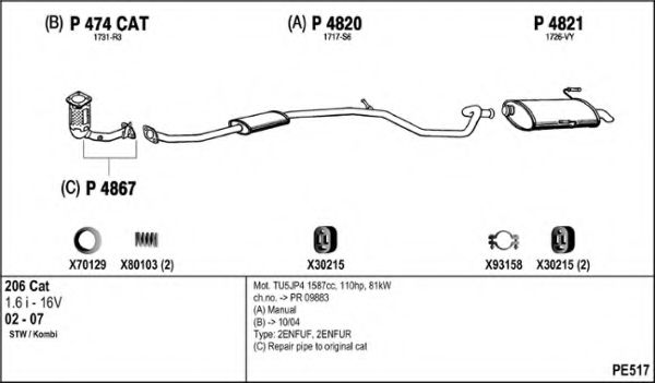 PE517 FENNO Exhaust System Exhaust System