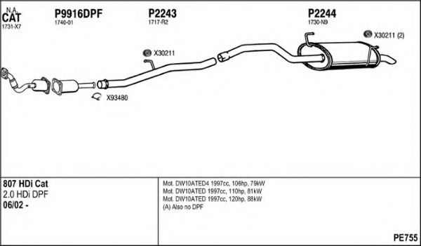 PE755 FENNO Exhaust System Exhaust System