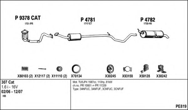 PE819 FENNO Exhaust System Exhaust System