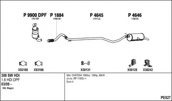 PE827 FENNO Exhaust System Exhaust System