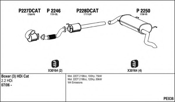 PE836 FENNO Exhaust System Exhaust System