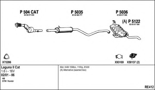 RE412 FENNO Exhaust System Exhaust System