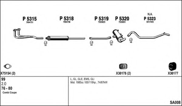 SA008 FENNO Exhaust System Exhaust System
