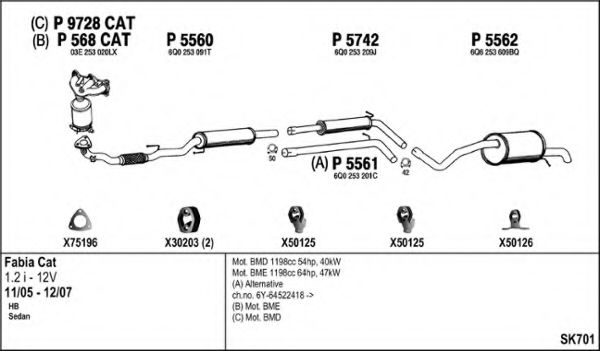 SK701 FENNO Exhaust System Exhaust System