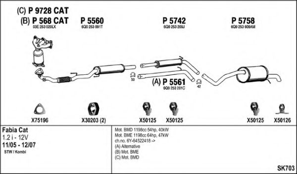 SK703 FENNO Exhaust System Exhaust System