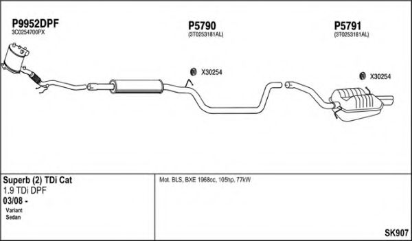 SK907 FENNO Exhaust System Exhaust System