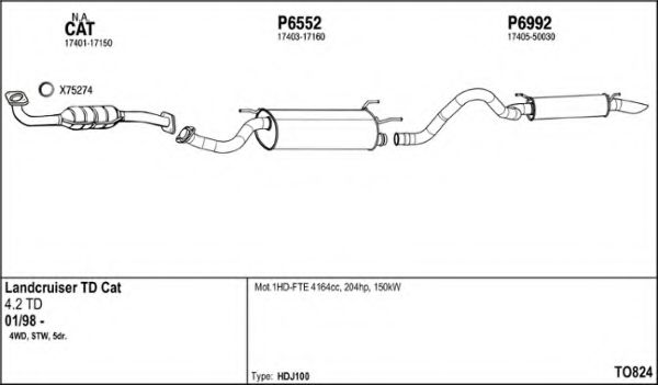TO824 FENNO Exhaust System