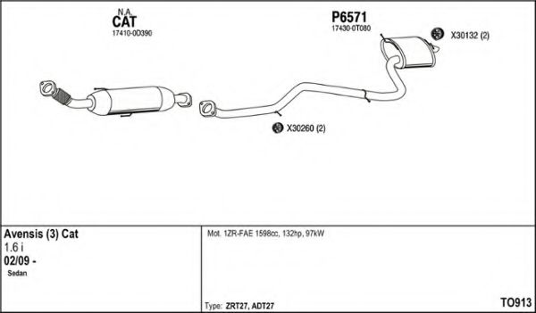 TO913 FENNO Exhaust System Exhaust System