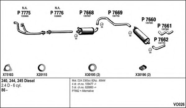 VO026 FENNO Exhaust System Exhaust System