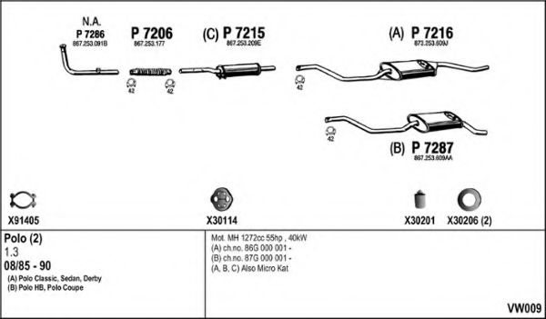 VW009 FENNO Exhaust System Exhaust System