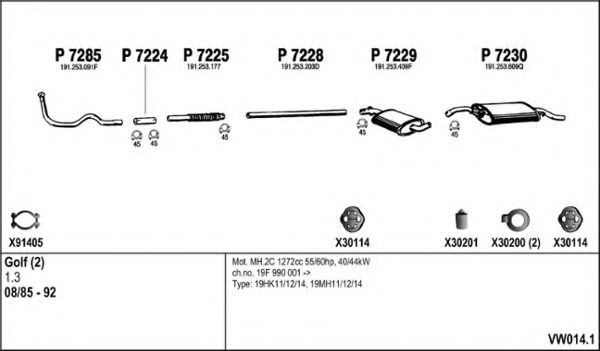 VW014.1 FENNO Exhaust System Exhaust System