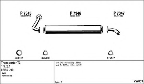 VW053 FENNO Exhaust System Exhaust System