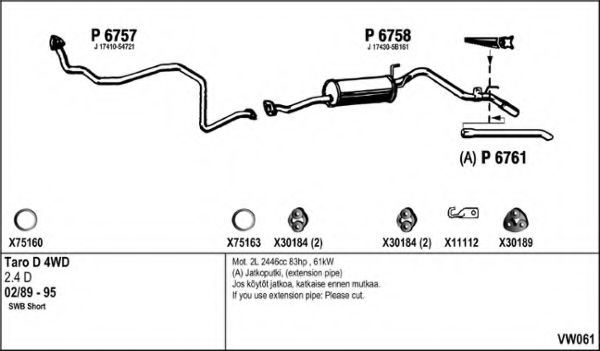 VW061 FENNO Exhaust System Exhaust System