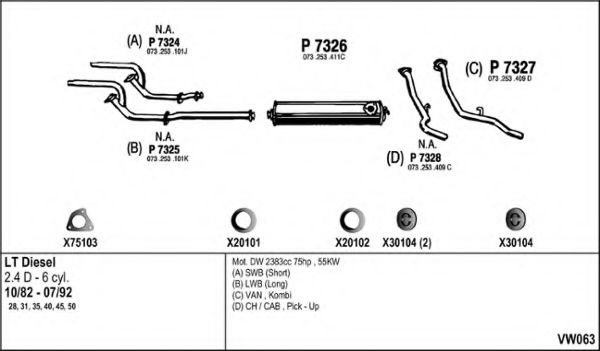 VW063 FENNO Exhaust System Exhaust System