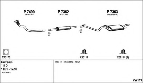 VW119 FENNO Exhaust System Exhaust System