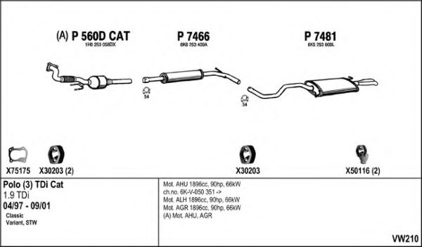 VW210 FENNO Exhaust System Exhaust System