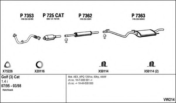 VW214 FENNO Exhaust System Exhaust System