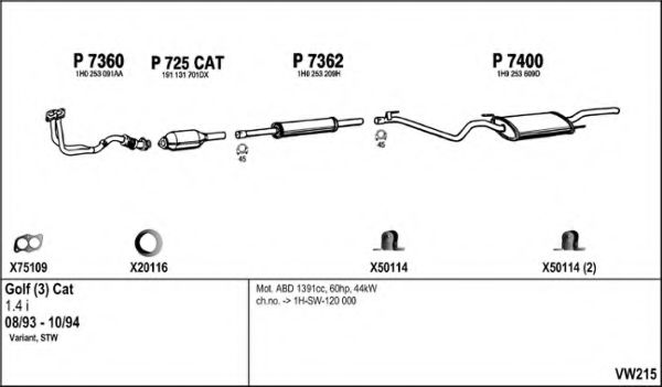 VW215 FENNO Exhaust System Exhaust System